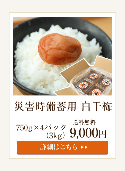 災害備蓄用白干梅