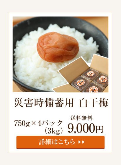 災害備蓄用白干梅