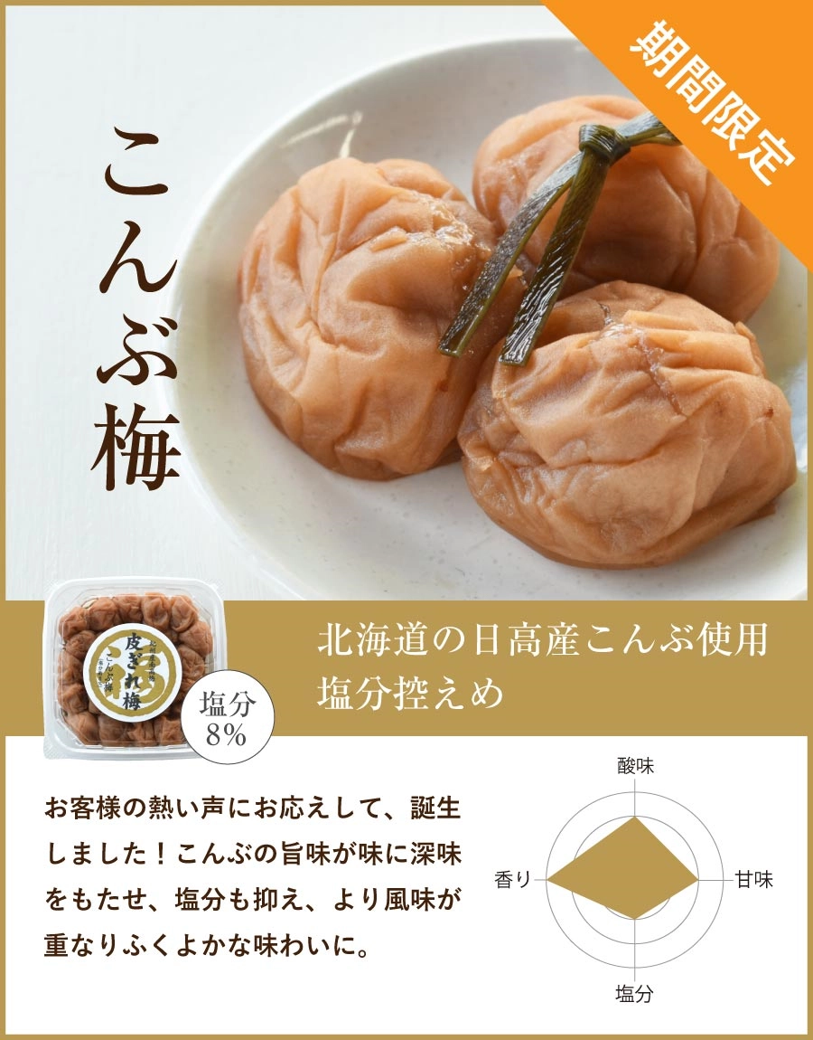 皮切れ梅昆布梅の商品説明