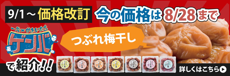 日本テレビ「一茂×かまいたち ゲンバ」で紹介されました！大人気つぶれ梅