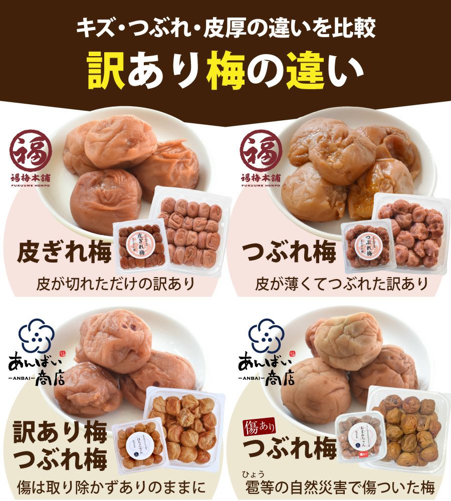 Y 紀州南高梅 訳あり 梅と天日塩だけで漬けた梅干し8kg つぶれ梅 白干し 送料無料 ☆選べる2種類☆ 紀州産南高梅干 つぶれ梅よりちょっといい訳