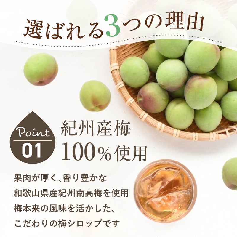 紀州南高梅使用　青梅のうめシロップ