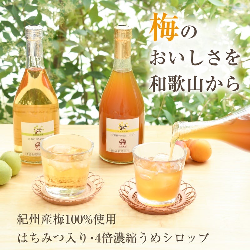 紀州南高梅使用　青梅と完熟梅のうめシロップ