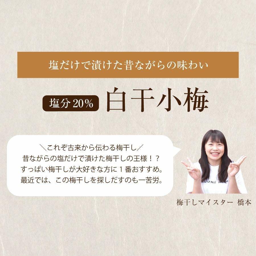 梅干し 無添加 紀州産小梅 【白干小梅600g（塩分約20％）】200g×3化粧