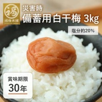 梅干し 無添加 【送料無料】災害時備蓄用 白干梅 750g×4パック（3kg）